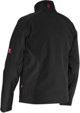 Ground Zero musta softshell takki S - Raudonas logotipas ant apykaklės ir rankovės