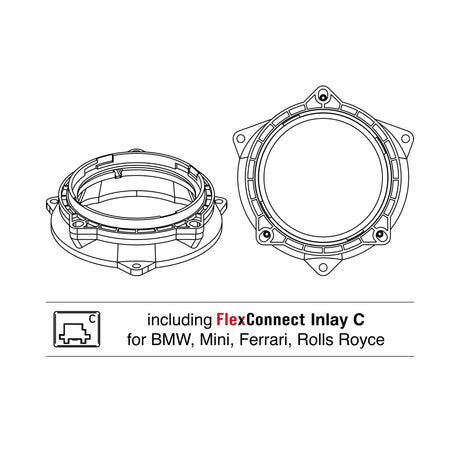 HELIX CFMK100 BMW.4 (+FDM) - Du brėžiniai adapterio dalių ir užrašas