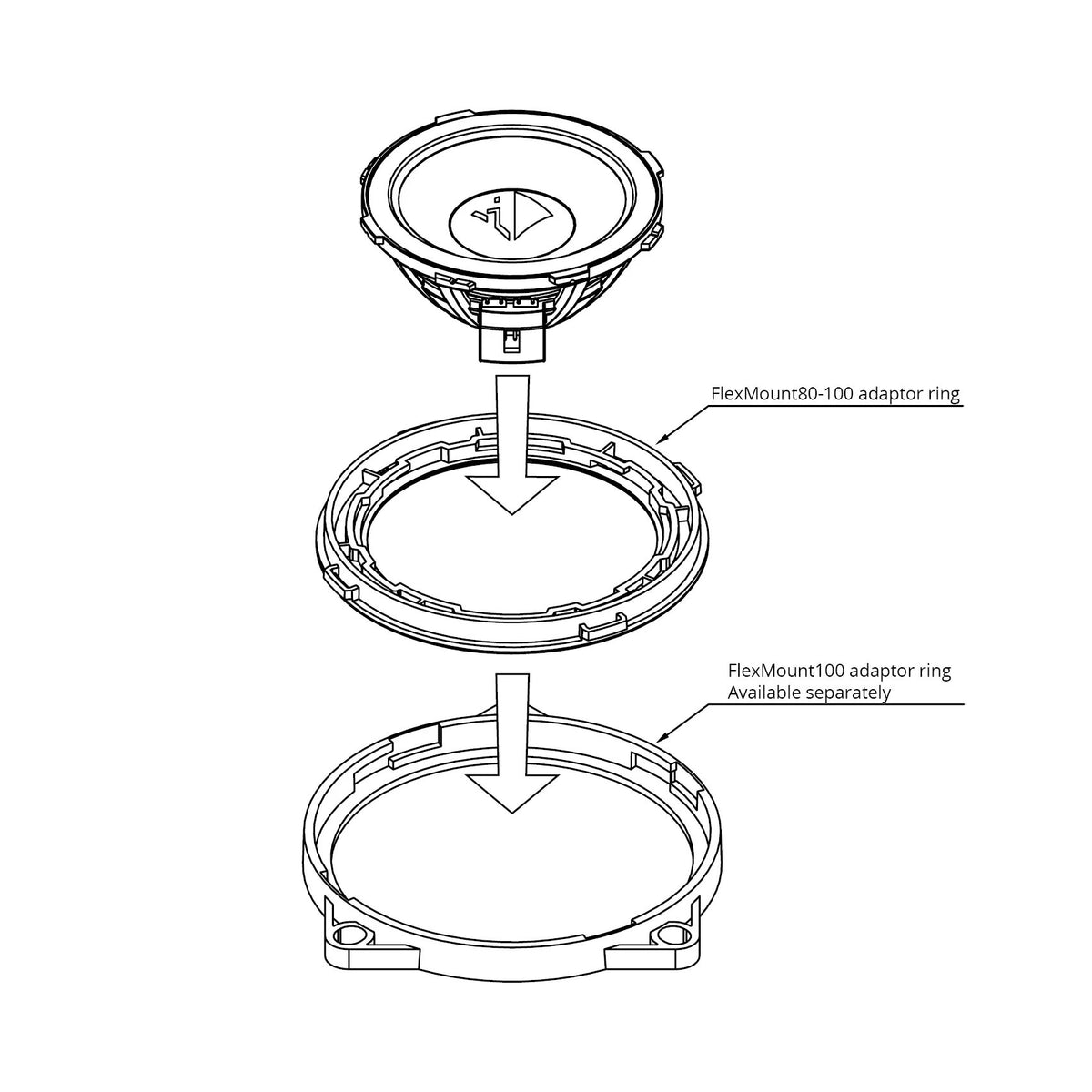 HELIX CFMK80-100 - Garsiakalbis su dviem adapteriais ir rodyklėmis