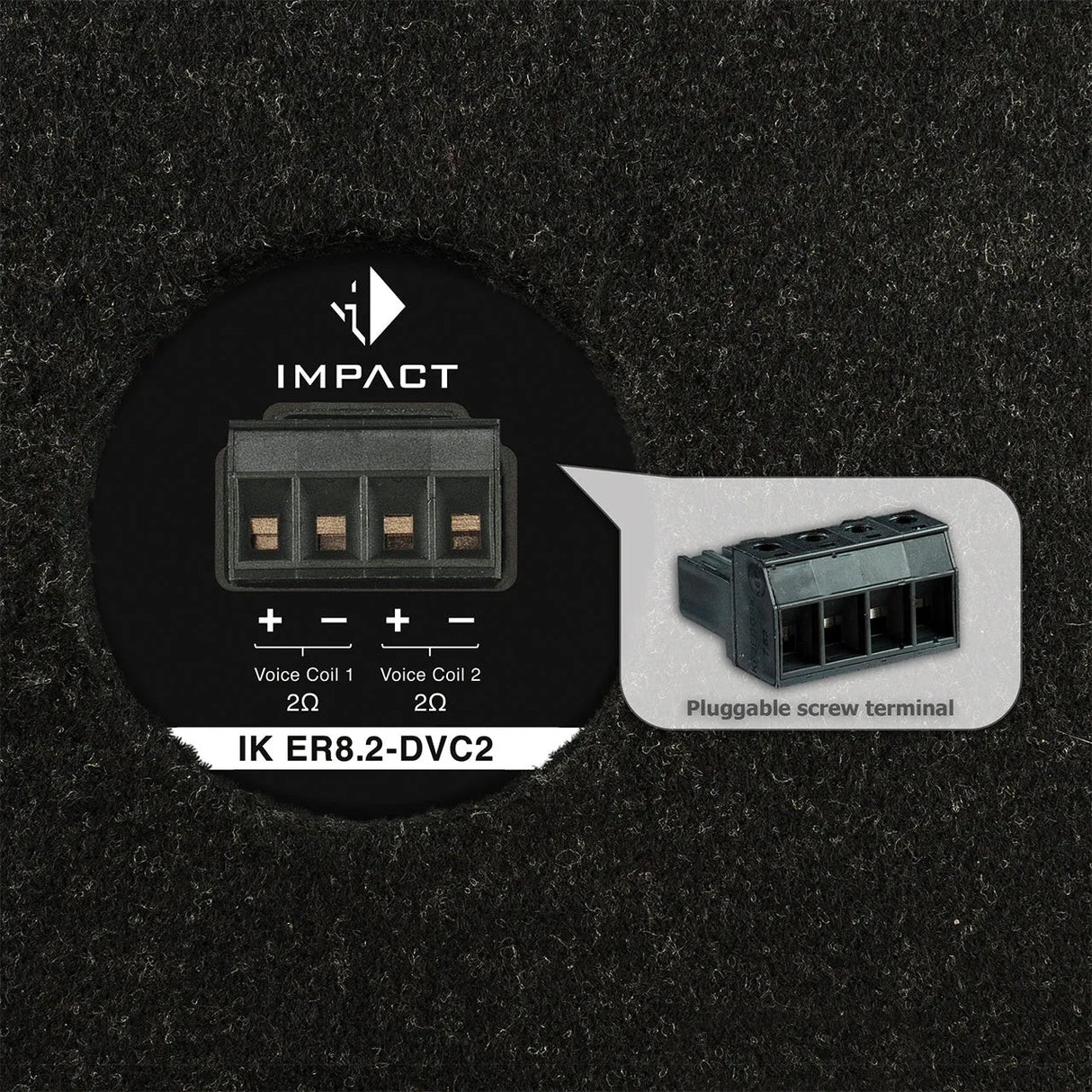 HELIX IK ER8.2-DVC2, 600W žemų dažnių kolonėlė skirta dėti į atsarginio rato vietą