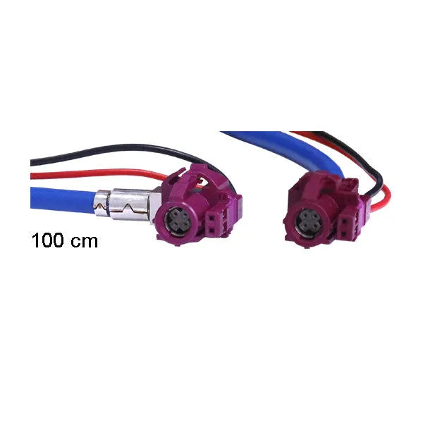 HSD Cable BMW F10 F20 F30 F15 NBT EVO CID Video Laidas Retrofit, - Violetinės jungtys su laidais ir 100 cm žyma