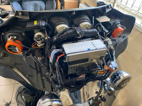 Harley Davidson motociklas garso aparatūra