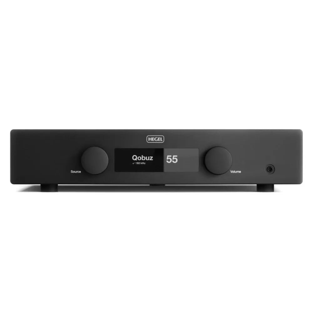 Hegel H150, tinklo grotuvas su integruotu stereo stiprintuvu, DAC ir Phono - Priekinė panelė su ekrano ir valdymo elementais