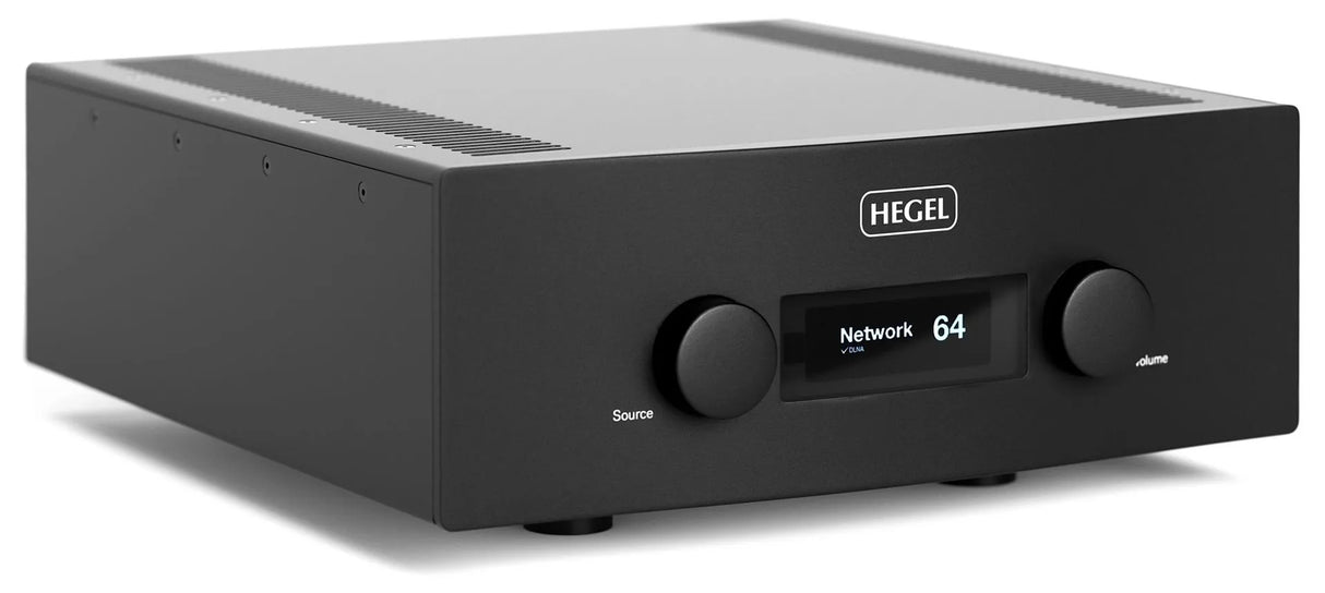 Hegel H590, integruotas stereo stiprintuvas - Priekinė panelė su ekrano ir valdymo elementais