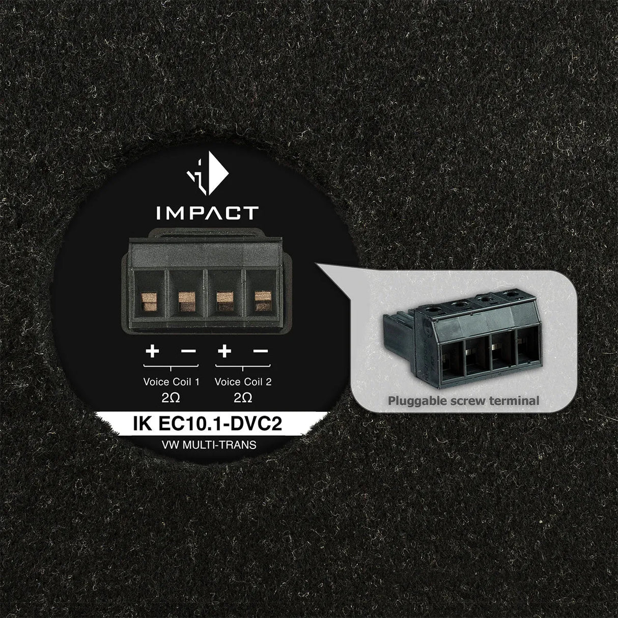 Helix IK EC10.1-DVC2 VW MULTI-TRANS, žemų dažnių garsiakalbis VW T6.1/T6/T5, 300W