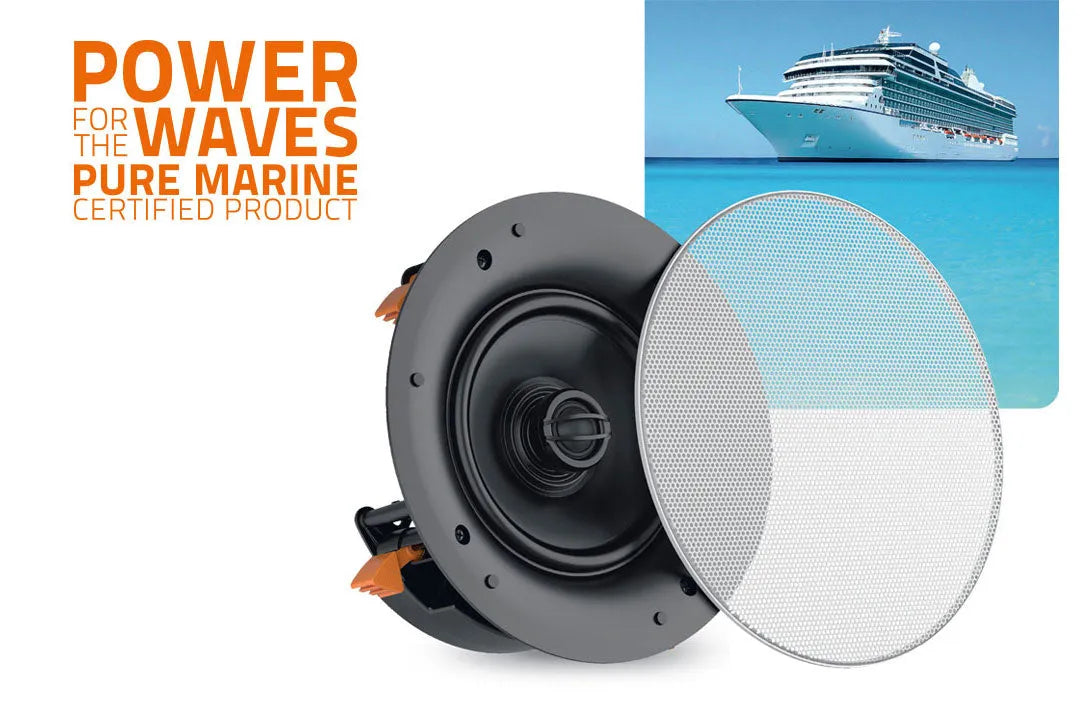 Hertz HEX 6.5 IC-W, 6.5” Marine lubinis garsiakalbis 100W - garsiakalbio galinė dalis su tvirtinimo detalėmis
