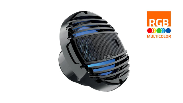 Hertz HMX 6.5 LD-TW / TC, 6.5" Marine Hi-End koaksialiniai garsiakalbiai 150W, su RGB LED apšvietimu
