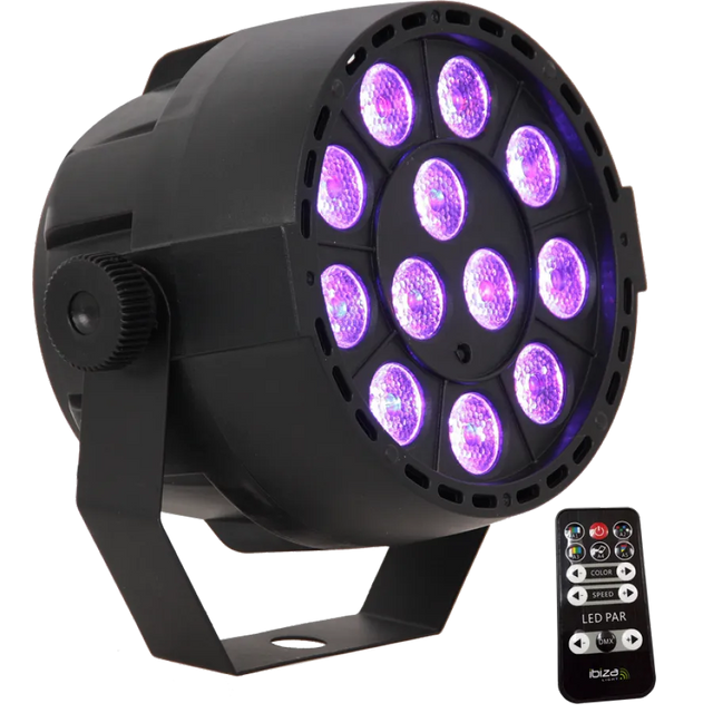IBIZA Light PAR-MINI-RGB3, Šviesos efektas 12x3W RGB LED