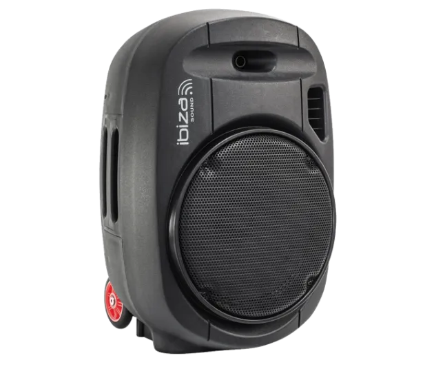 IBIZA Light & Sound PORT15UHF-MKII, nešiojama garso sistema su akumuliatoriumi + 2x UHF belaidžiai mikrofonai, USB/SD/AUX/BT