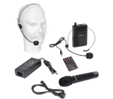 IBIZA Light & Sound PORT15UHF-MKII, nešiojama garso sistema su akumuliatoriumi + 2x UHF belaidžiai mikrofonai, USB/SD/AUX/BT