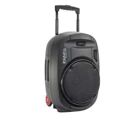 IBIZA Light & Sound PORT15UHF-MKII, nešiojama garso sistema su akumuliatoriumi + 2x UHF belaidžiai mikrofonai, USB/SD/AUX/BT