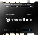 INTERFACE2 Audio Interface for Rekordbox - Viršutinė panelė su jungtimis ir indikatoriais
