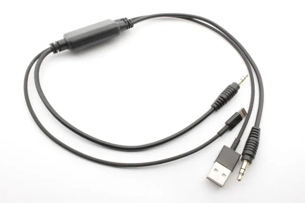 IPhone6-BMW 3,5 įėjimo adapteris magnetolai BMW 50cm - Adapteris su USB ir 3,5mm jungtimis