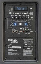 Ibiza-Sound PORT 12UHF-MKII, nešiojama garso sistema su akumuliatoriumi + 2x UHF belaidžiai mikrofonai, USB/SD/AUX/BT