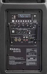 Ibiza-Sound PORT 12VHF-MKII, nešiojama garso sistema su akumuliatoriumi + 2x VHF belaidžiai mikrofonai, USB/SD/AUX/BT