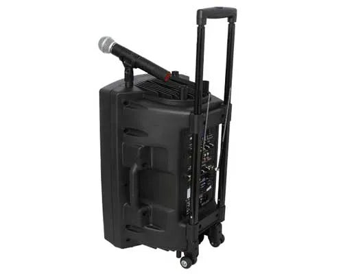 Ibiza-Sound PORT15VHF-BT, garso sistema su akumuliatoriumi ir 2x VHF belaidžiais mikrofonais, USB/BT/REC