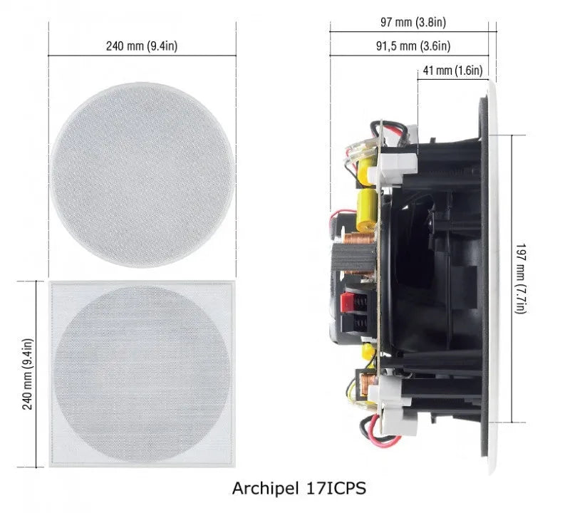 Įmontuojama stereo garso kolonėlė Cabasse Archipel 17ICPS, 2-jų juostų