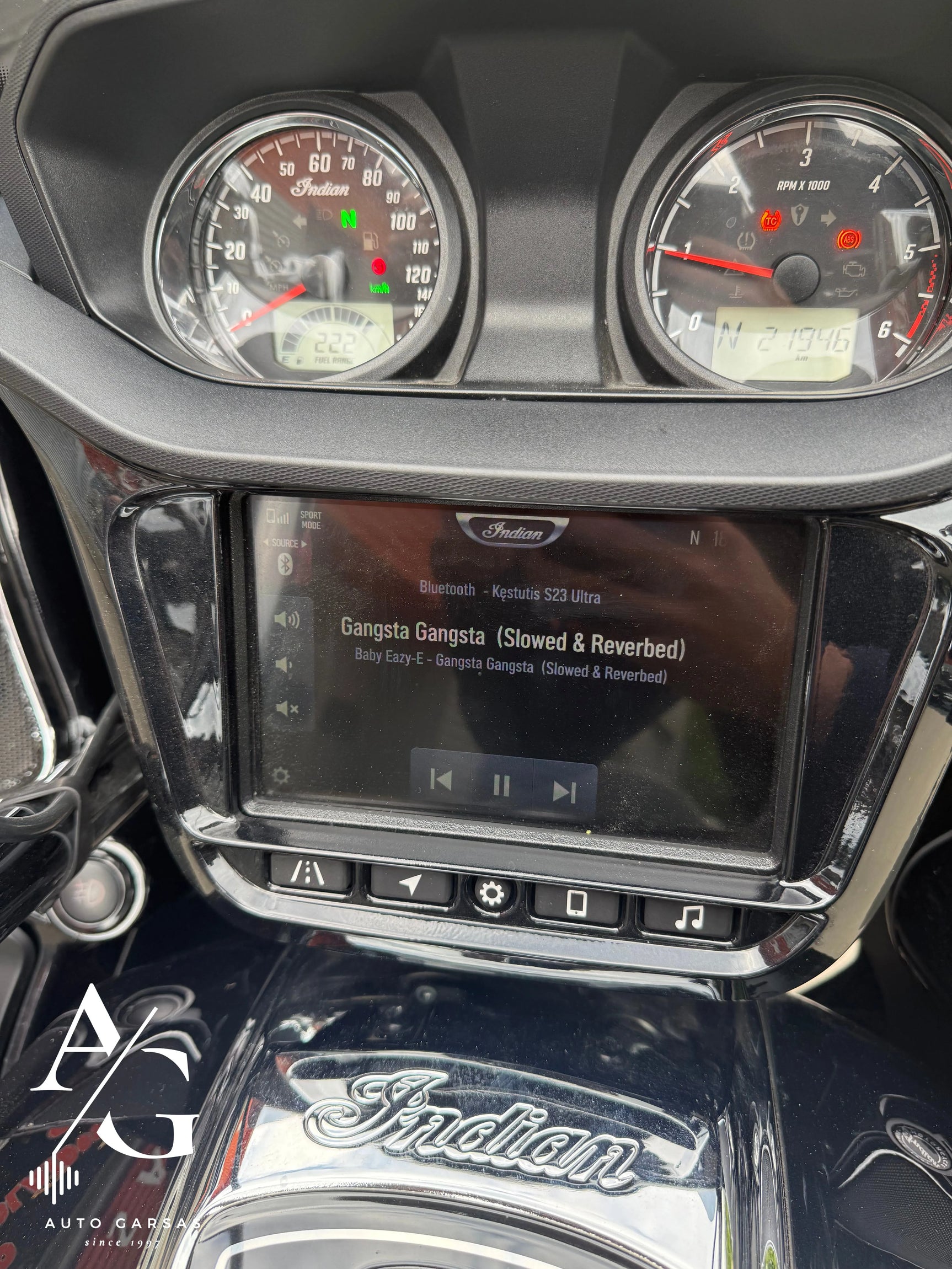 Indian motociklas, garso aparatūra 2025m