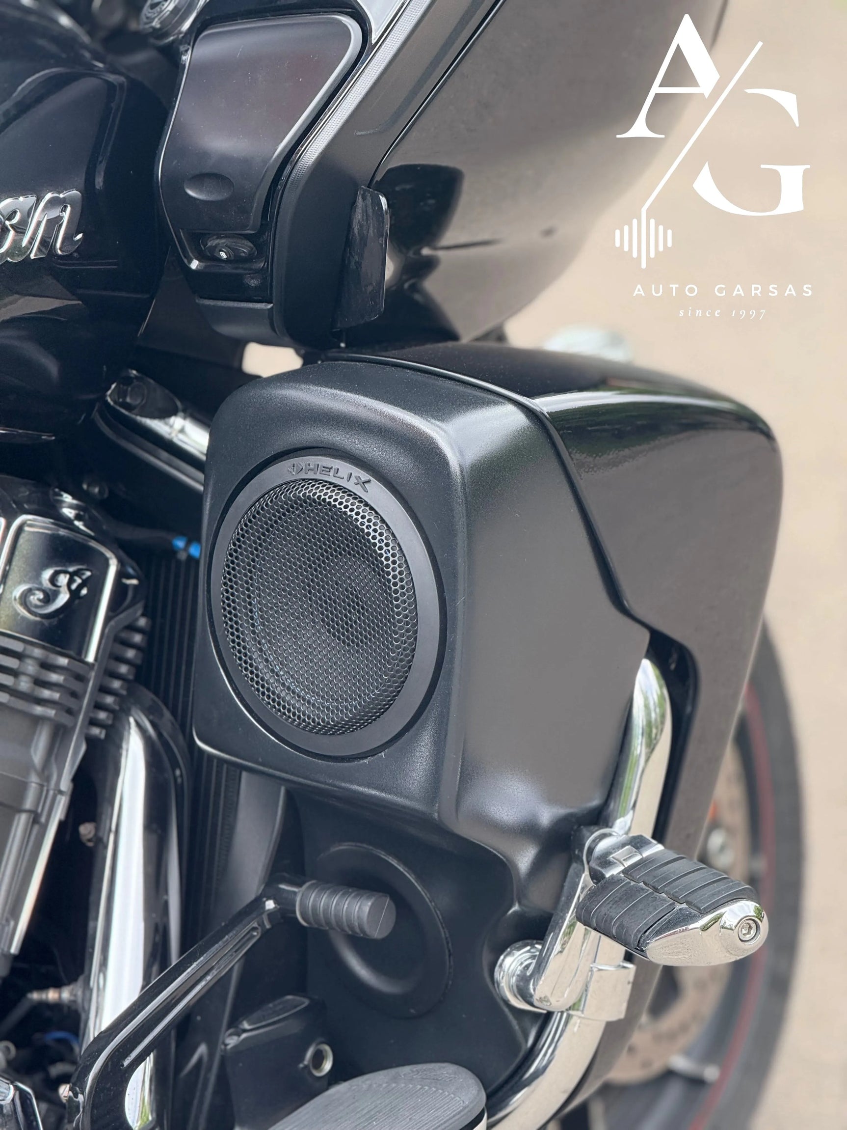 Indian motociklas, garso aparatūra 2025m