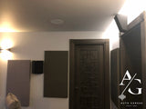 Įrengtos Klipsch efektinės ir galinės kolonėlės asmeniniame kino teatre