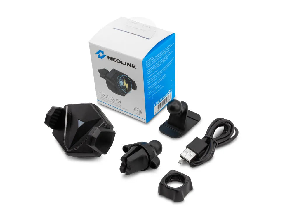 Išmaniojo telefono laikiklis su belaidžio įkrovimo funkcija Neoline Fixit QI C4