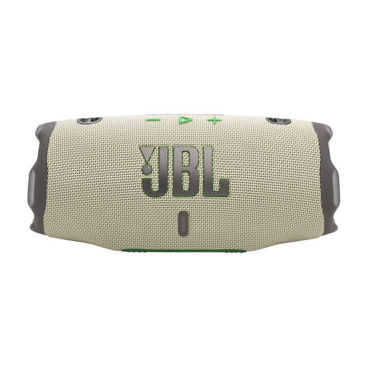 JBL Charge 6, belaidė garso kolonėlė su AI Sound Boost ir IP68, 45W - Kolonėlės priekis su minkštais mygtukais