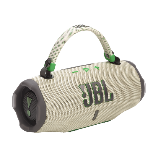 JBL Charge 6, belaidė garso kolonėlė su AI Sound Boost ir IP68, 45W - Rankena su tvirtinimo detalėmis ir šoninis vaizdas