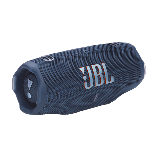 JBL Charge 6, belaidė garso kolonėlė su AI Sound Boost ir IP68, 45W - Šoninis vaizdas su JBL logotipu