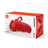 JBL Charge 6, belaidė garso kolonėlė su AI Sound Boost ir IP68, 45W - Pakuotė su kolonėlės vaizdu ir detaliais pavaizdavimais