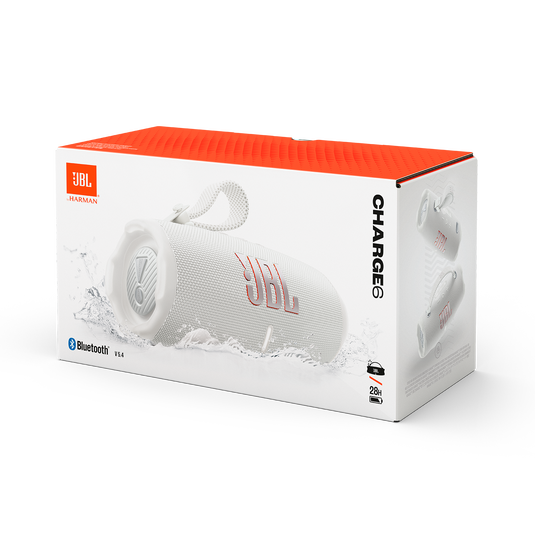 JBL Charge 6, belaidė garso kolonėlė su AI Sound Boost ir IP68, 45W - detalus vaizdas su pakuote