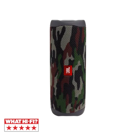 JBL FLIP 5, belaidė Bluetooth garso kolonėlė - Karinio stiliaus raštas su JBL logotipu