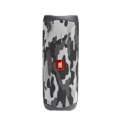 JBL FLIP 5, belaidė Bluetooth garso kolonėlė - kamufliažinis raštas su JBL logotipu
