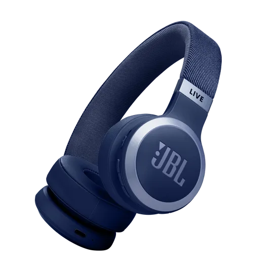 JBL Live 670NC, On-Ear belaidės triukšmą slopinančios ausinės su mikro - Šoninis vaizdas su mygtukais ir logotipu