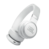 JBL Live 670NC, On-Ear belaidės triukšmą slopinančios ausinės su mikro - Baltos ausinės, apačioje USB-C jungtis