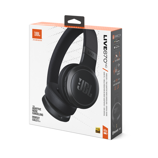 JBL Live 670NC, On-Ear belaidės triukšmą slopinančios ausinės su mikro - Ausinės su pakuote ir šoninėmis funkcijomis