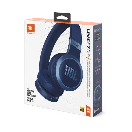 JBL Live 670NC, On-Ear belaidės triukšmą slopinančios ausinės su mikro - ausinės pakuotėje su šoniniu vaizdu