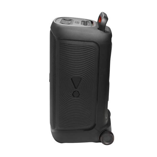 JBL PartyBox 520, nešiojama vakarėlių kolonėlė su AI Sound Boost, 400W - Šoninis vaizdas su ratuku ir rankena