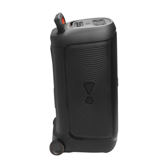 JBL PartyBox 520, nešiojama vakarėlių kolonėlė su AI Sound Boost, 400W - Šoninis vaizdas su vienu ratuku