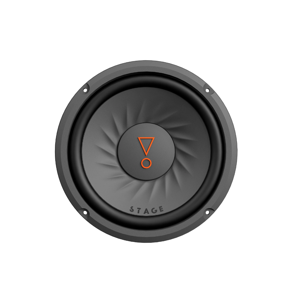 JBL Stage 82, 20 cm automobilinis žemų dažnių garsiakalbis - Garsiakalbio priekinė dalis su logotipu