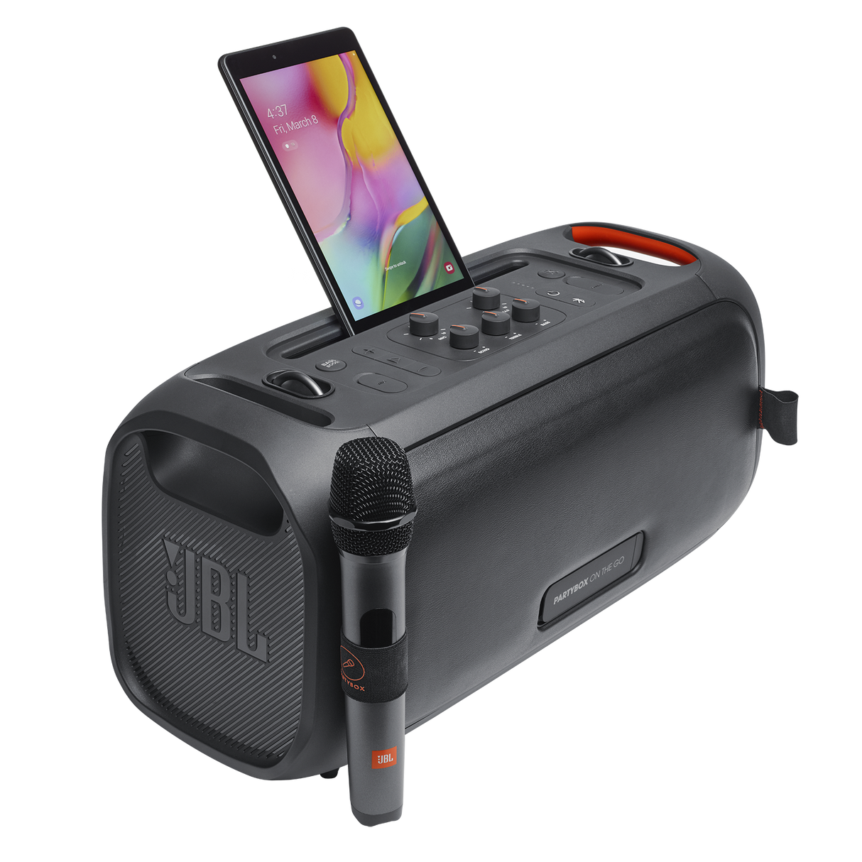 JBL PartyBox On-The-Go, nešiojama garso kolonėlė su mikrofonu