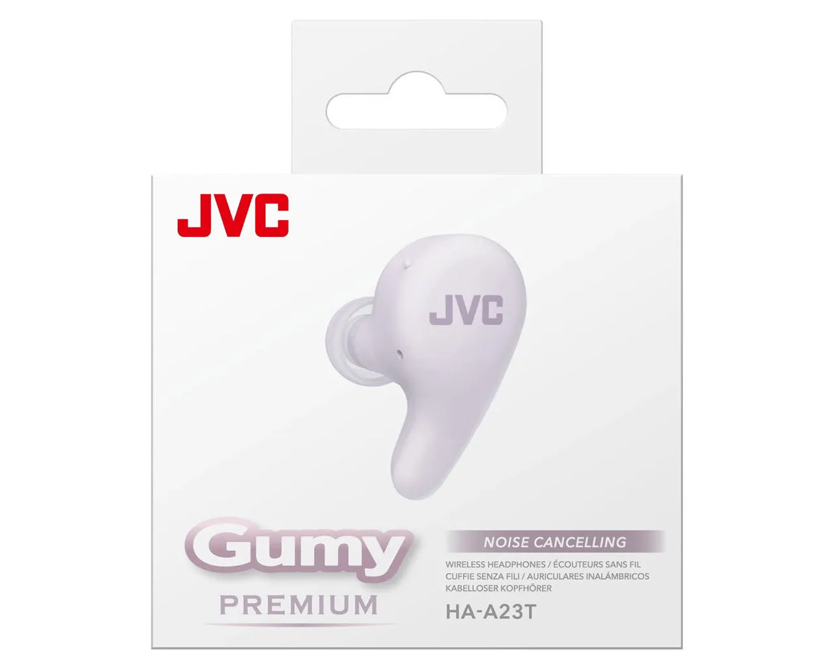 JVC, HA-A23TVU, violetinės sp. dinaminės ausinės - ausinės su pakuote ir užrašu GUMY