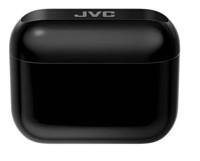 JVC, HA-A4TBU, juodos sp. dinaminės ausinės - juodas dėklas su JVC logotipu viršuje