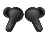 JVC, HA-A7T2-BE, juodos sp. dinaminės ausinės - detalus vaizdas su logotipu