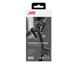 JVC, HA-A9T-BE, juodos sp. dinaminės ausinės - detalus vaizdas su pakuote ir ausinėmis