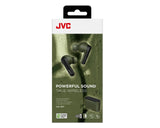 JVC, HA-A9T-GE, žalios sp. dinaminės ausinės - detalus ausinių ir dėklo vaizdas