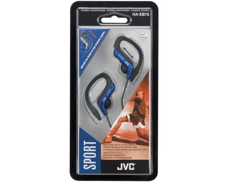 JVC, HA-EB75AE, mėlynos sp. dinaminės ausinės - sporto atributika su ausinėmis ir bėgiko atvaizdu