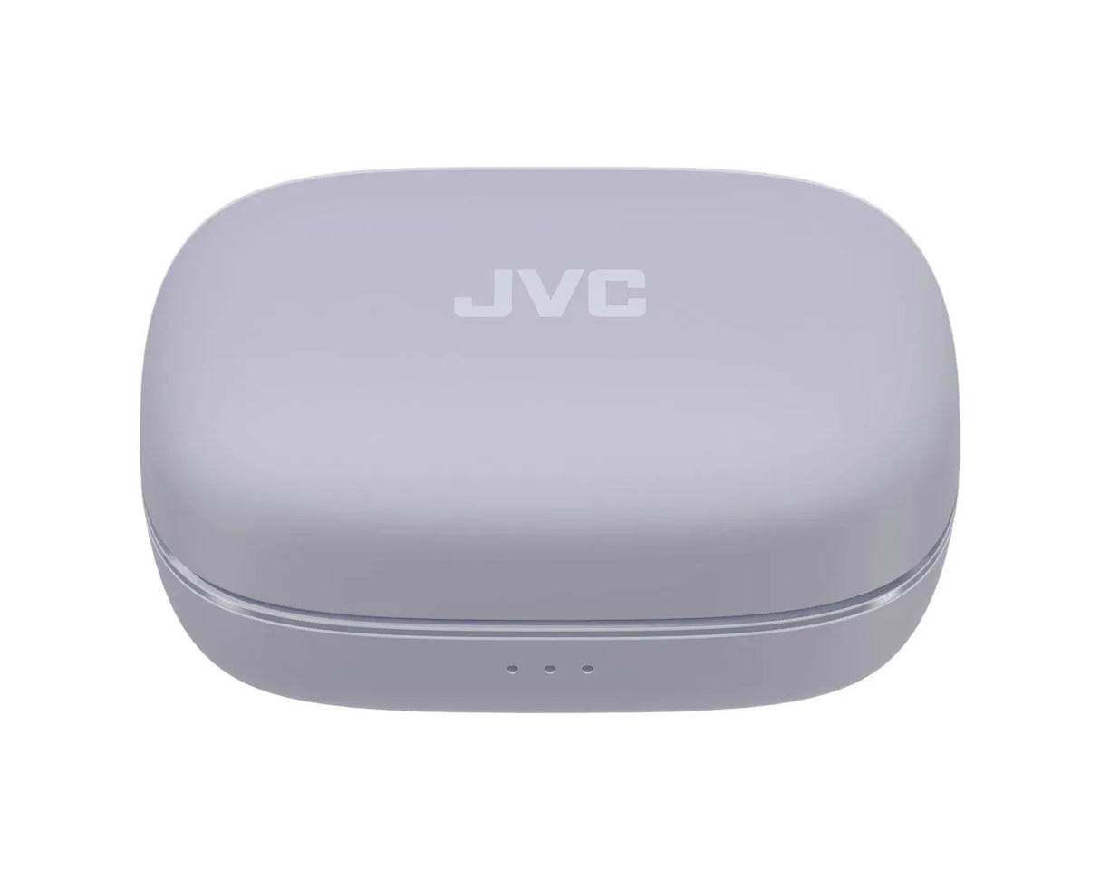 JVC, HA-EC75T-VU, purpurinės sp. dinaminės ausinės - Purpurinis dėklas su JVC logotipu