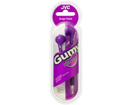 JVC, HA-F160VEP, violetinės sp. dinaminės ausinės - Pakuotė su ausinėmis ir logotipu