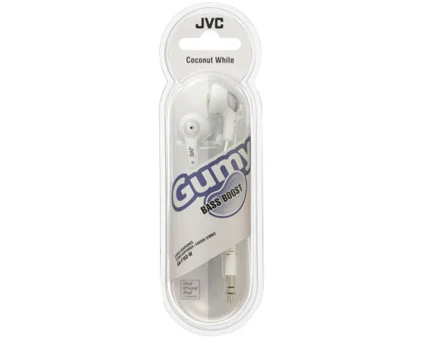 JVC, HA-F160WEP, baltos sp. dinaminės ausinės - Ausinės supakuotos su pakuote