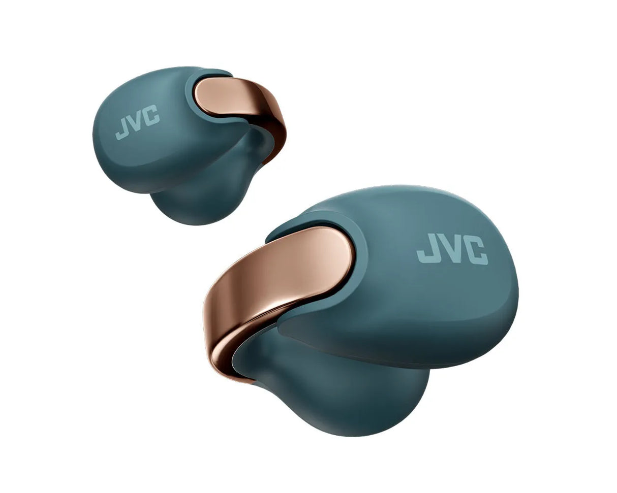 JVC, HA-NP1T-AU mėlynos sp. dinaminės ausinės - Mėlynos ausinės su auksiniu akcentu